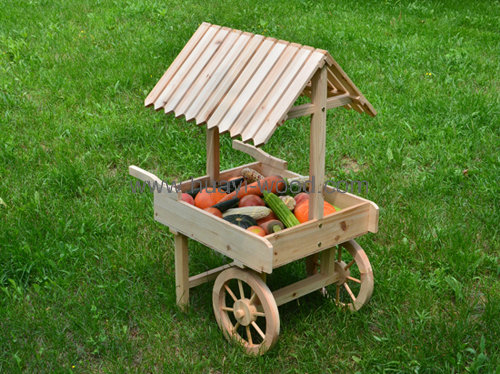 wooden display cart
