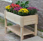 wooden planting tables